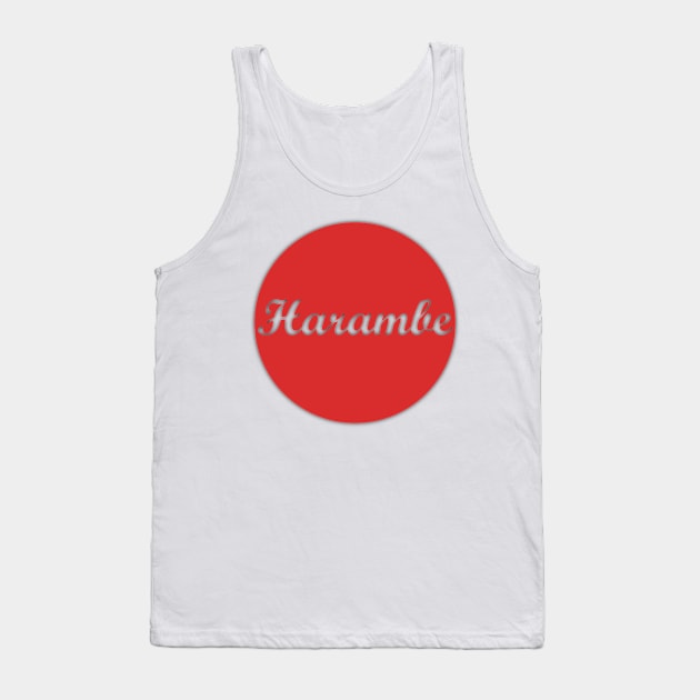 Fancy Harambe button Tank Top by CincinnatiZoo